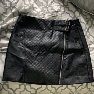 Black faux leather skirt